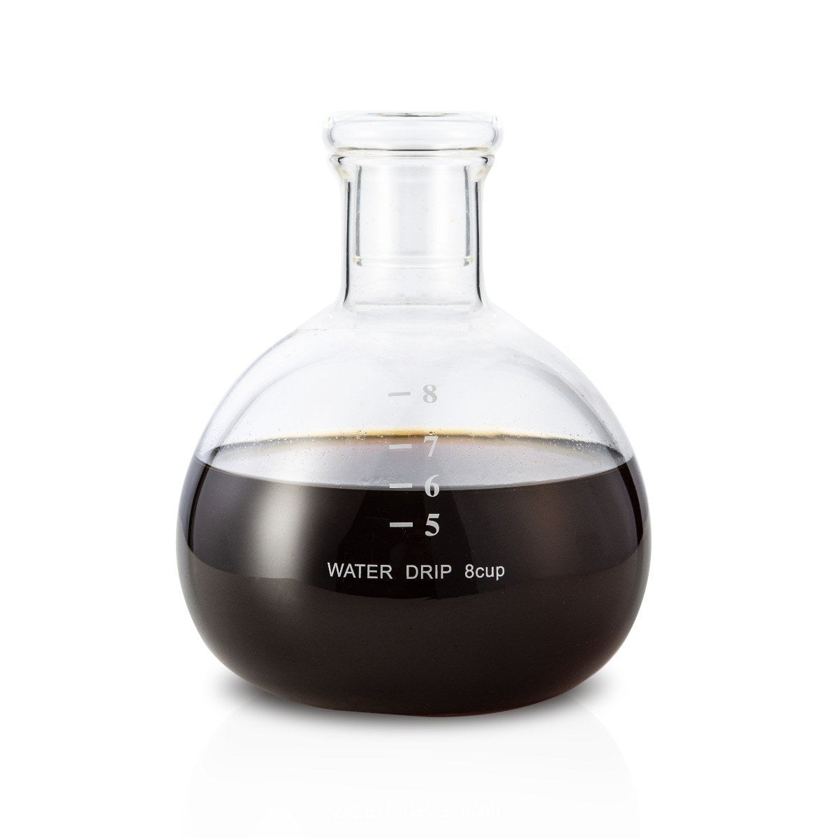 Yama Glass Cold Brew Tower – Curved Brown Wood Frame – 6–8 Cup (32 oz)