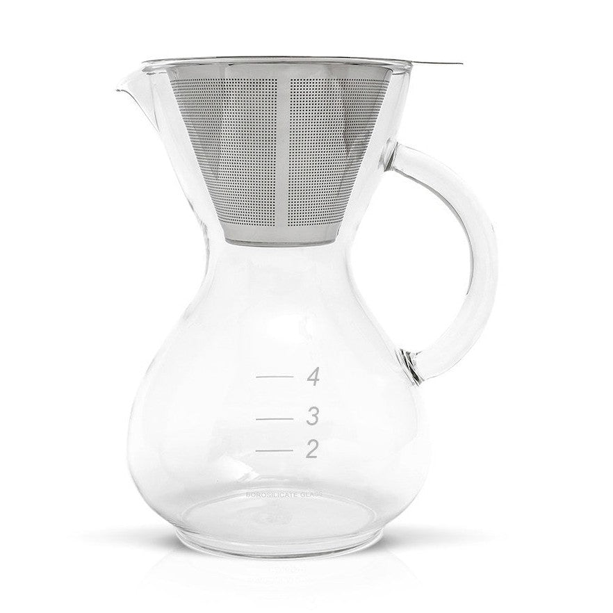 Yama Glass Coffee Drip Pot w/ Glass Handle & Filter Cone - 20oz